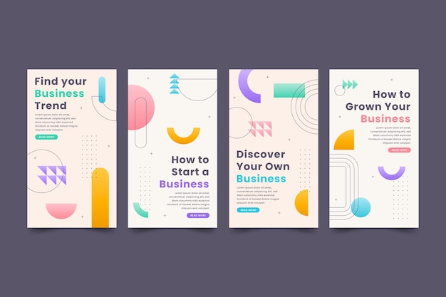 Flat design instagram story collection