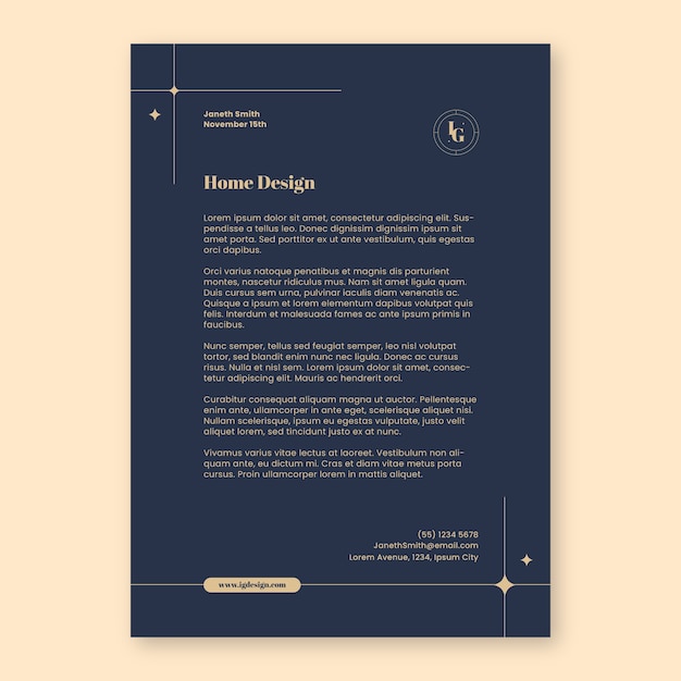Flat design interior design template