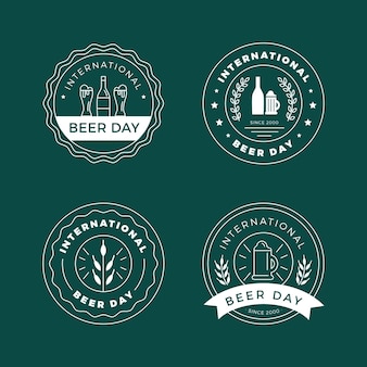 Distintivi di giorno della birra internazionale design piatto