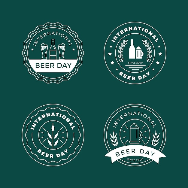 フラットなデザインの国際的なビールの日バッジ