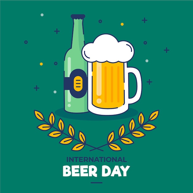 Free vector flat design international beer day concept