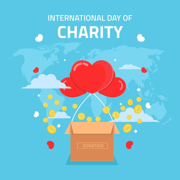 Free vector flat design international day of charity concept