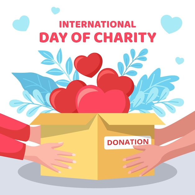 Free vector flat design international day of charity concept