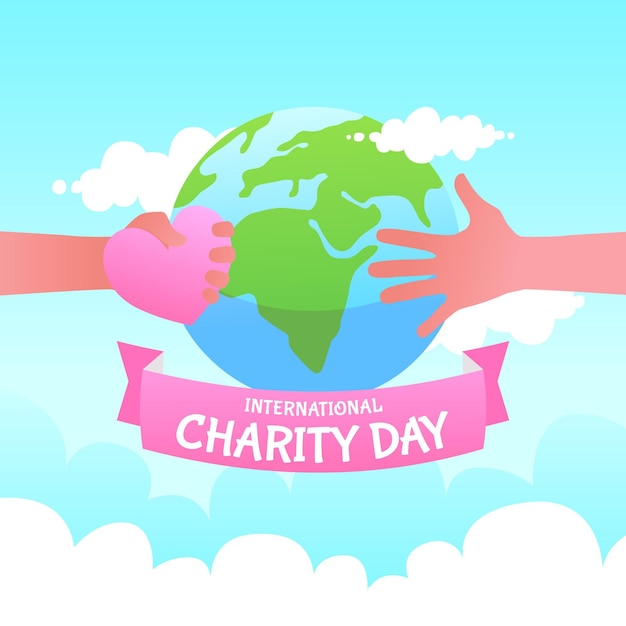 Flat design international day of charity