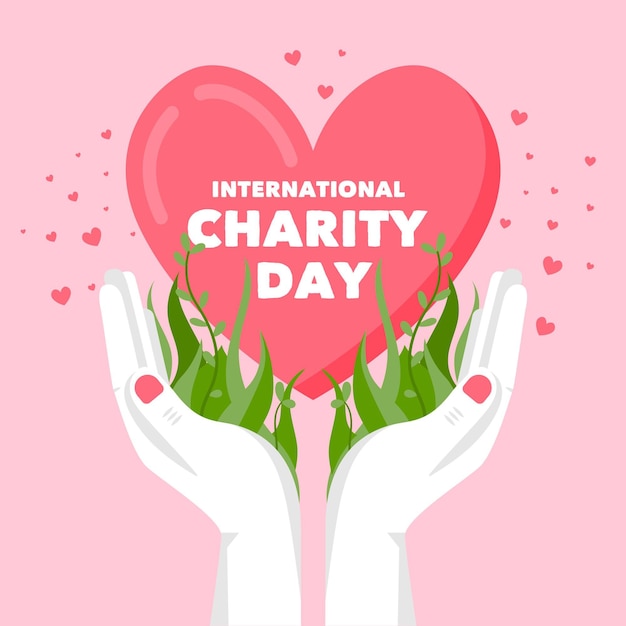 Flat design international day of charity