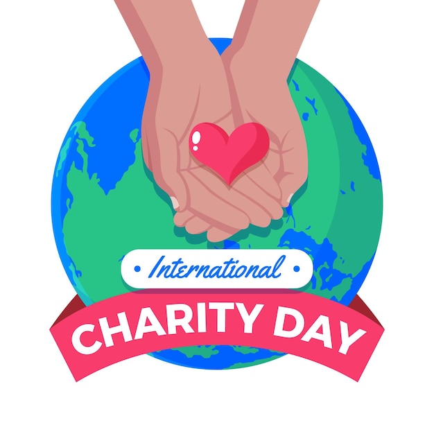 Free vector flat design international day of charity