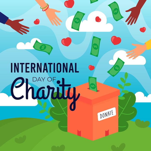 Free vector flat design international day of charity