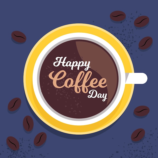 Flat design international day of coffee