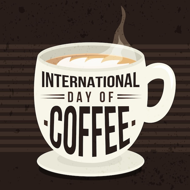 Free vector flat design international day of coffee