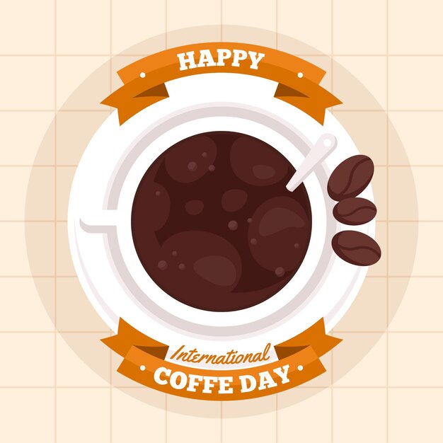 Flat design international day of coffee