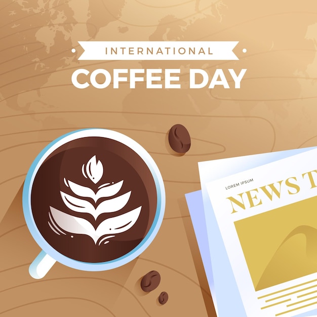 Free vector flat design international day of coffee