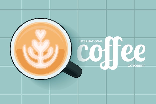 Flat design international day of coffee