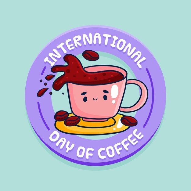 Flat design international day of coffee