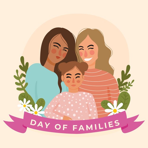 Free vector flat design international day of families celebration