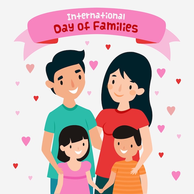 Плоский дизайн международный день семей