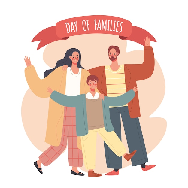 Flat design international day of families
