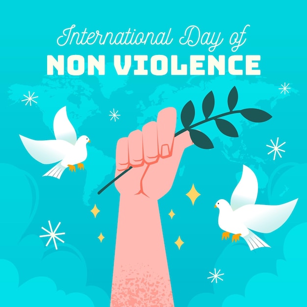 Free vector flat design international day of non violence background