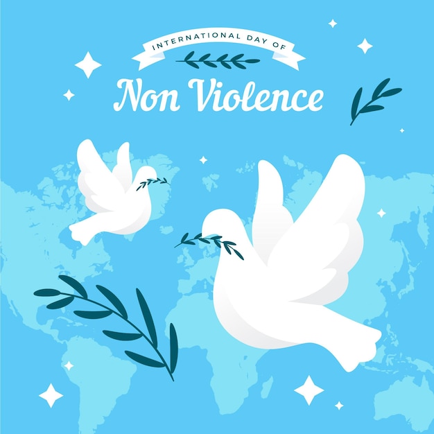 非暴力鳩のフラットデザイン国際デー