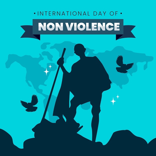 Flat design international day of non-violence illustration