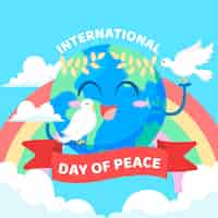 무료 벡터 평면 디자인 국제 평화의 날