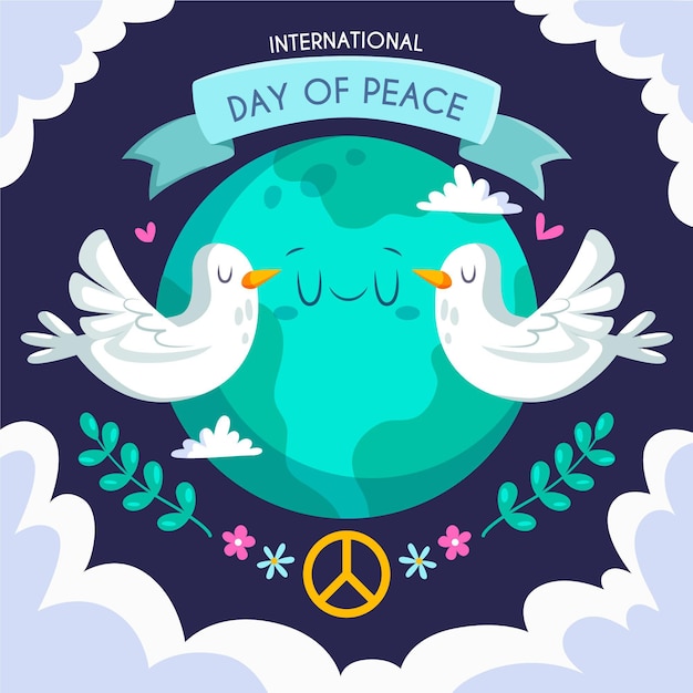 Бесплатное векторное изображение Плоский дизайн международный день мира