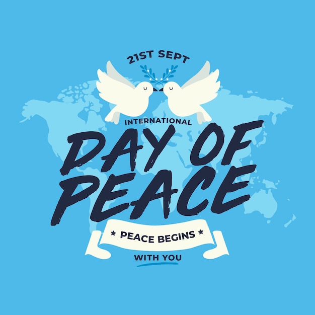 Flat design international day of peace concept