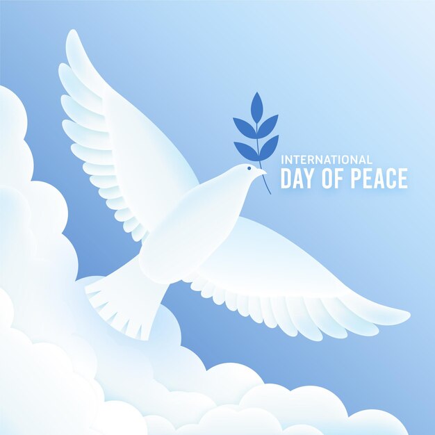Flat design international day of peace illustration