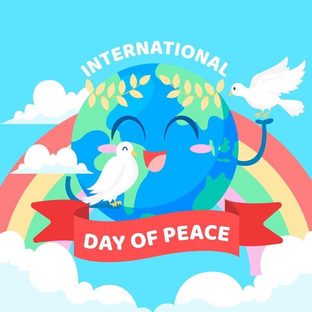 Flat design international day of peace