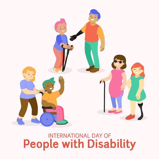 Flat design international day of people with disability