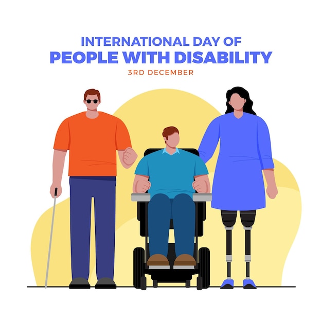 Flat design international day of people with disabillity