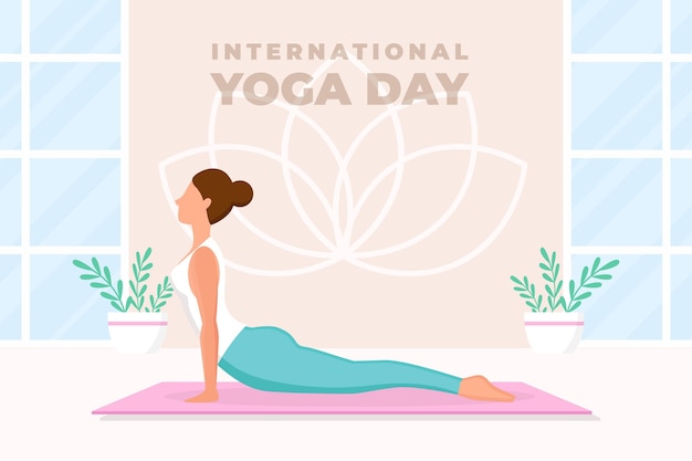 Free vector flat design international day of yoga