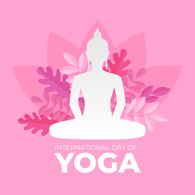 Free vector flat design international day of yoga