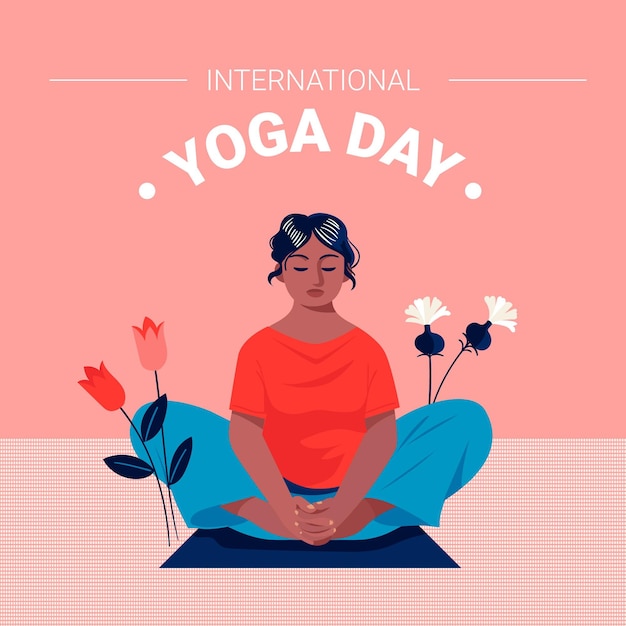 Flat design international day of yoga