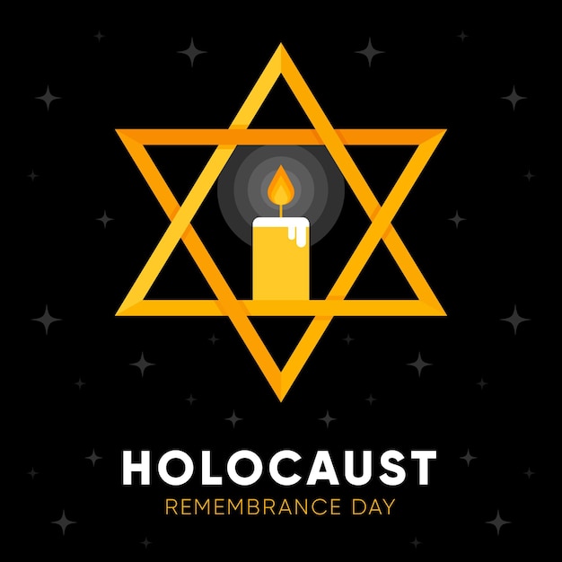 Flat design international holocaust remembrance day