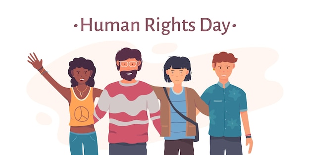 Flat design international human rights day