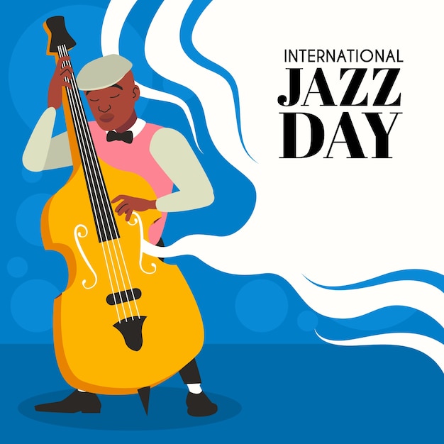 Плоский дизайн Международный день джаза