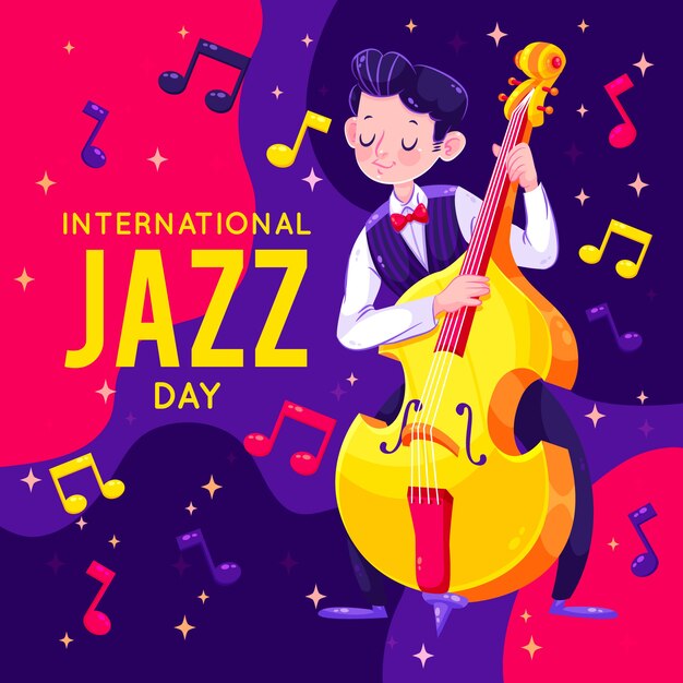 Плоский дизайн Международный день джаза