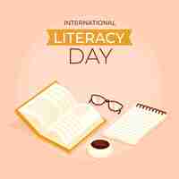 Free vector flat design international literacy day concept