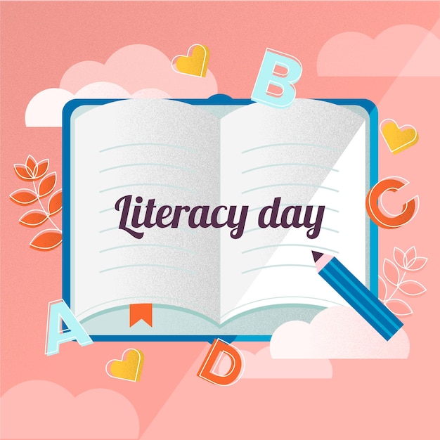 Free vector flat design international literacy day concept