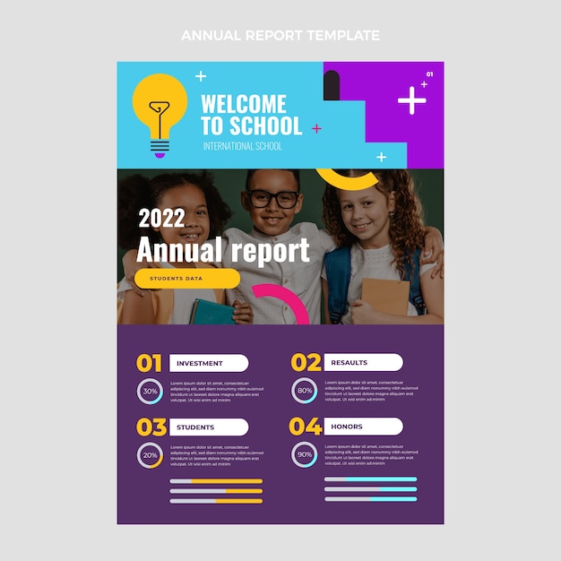 Free vector flat design international school annual report