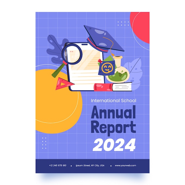 Free vector flat design international school  annual report