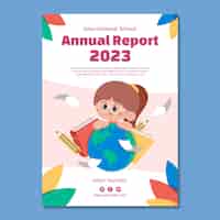 Free vector flat design international school annual report