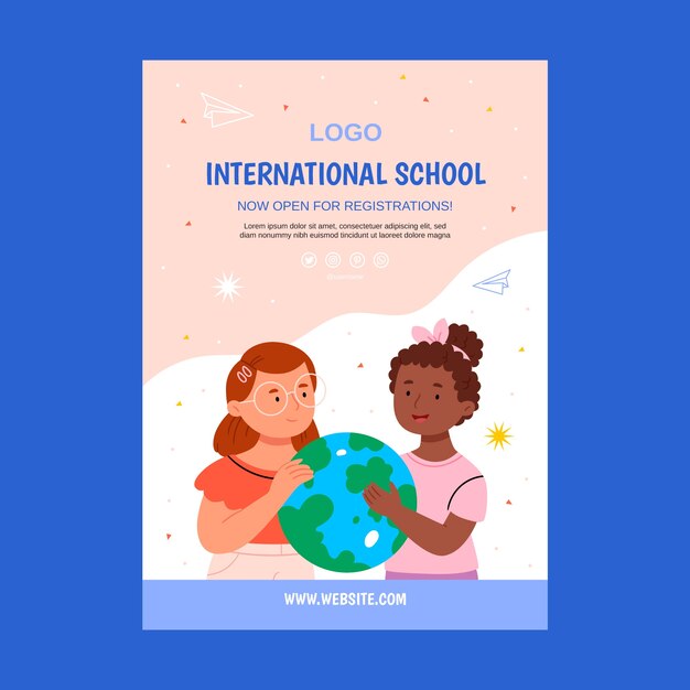 Плакат международной школы плоского дизайна