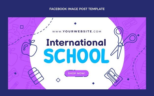 Flat design international school template