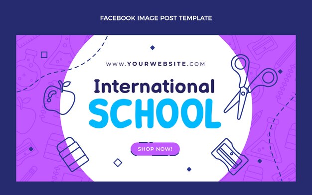 flat design international school template