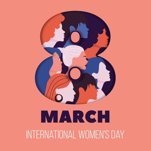 Free vector flat design international women day