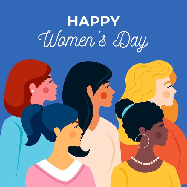 Flat design international women's day illustrated