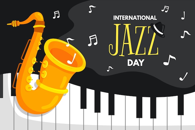 Free vector flat design internationl jazz day