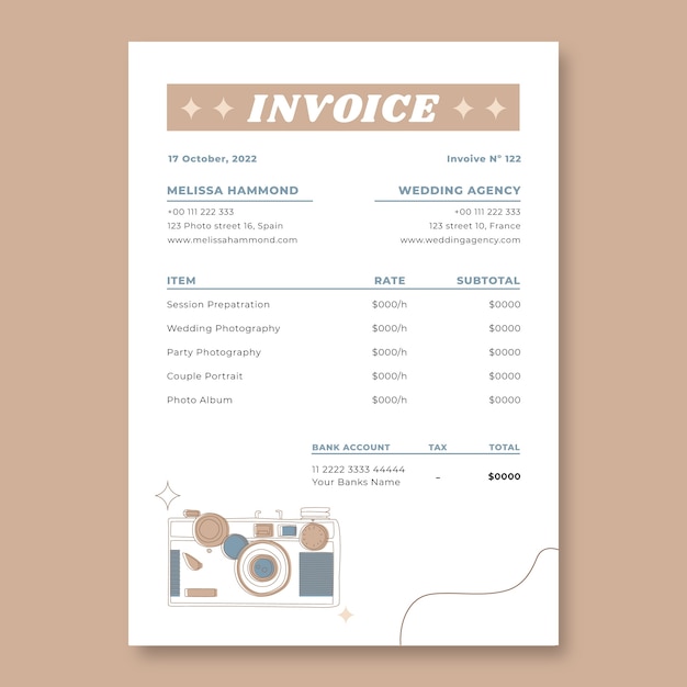 Free vector flat design invoice template