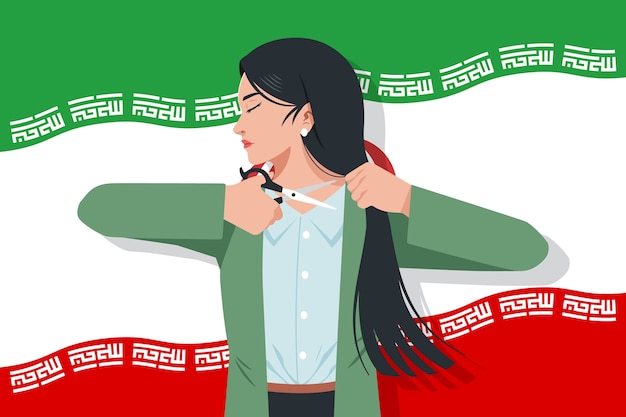 Free vector flat design iranian woman background